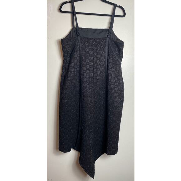 ISABEL TOLEDO DRESS 16 LANE BRYANT BLACK METALLIC DECO SEAMED FISHTAIL - Picture 3 of 12